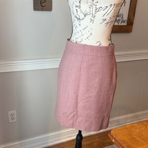 J. Crew Pink Wool Pencil Skirt Fully Lined